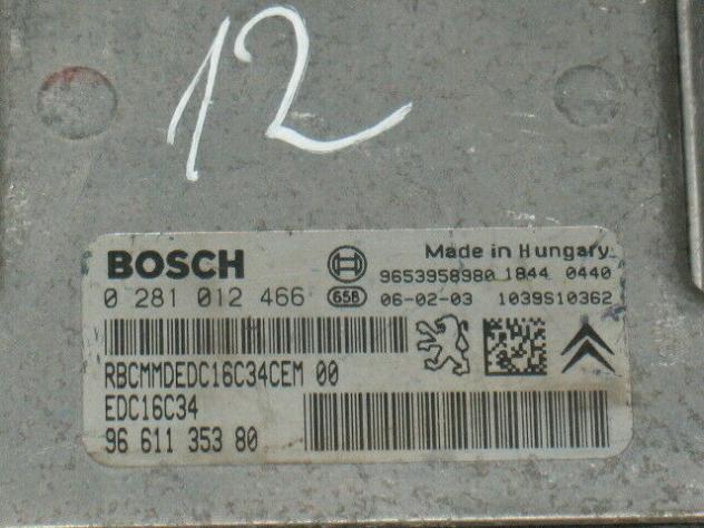 0281012466 ECU CITROEN PEUGEOT 1.6 HDI 0281012466 9661135380 EDC16C34CEM 00 - Foto 2