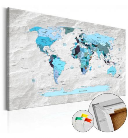 Quadro Di Sughero Mappamondo Azzurro Arredalacasa