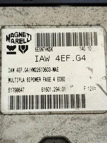 CENTRALINA MOTORE FIAT Multipla 1° Serie IAW4EFG4 51798647 186A4000 bifuel/metano 1581 (9804) - Foto 2