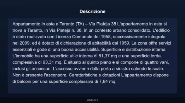 Immobile in asta di 81 m² in vendita a Taranto - Foto 6