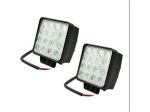 2 Fanali da Lavoro 16 Led 48 Watt in Alluminio 12/24V staffe supporto