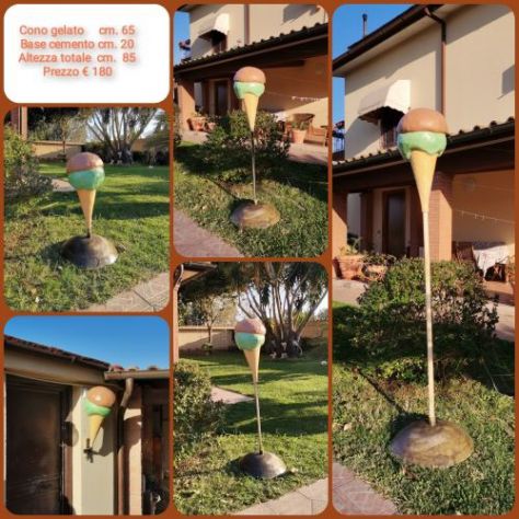 Statua cono gelato in vetroresina, gelato 3D, tridimensionale, insegna a vela - Foto 5