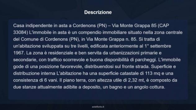 Immobile in asta di 113 m² con più di 5 locali in vendita a Cordenons - Foto 13