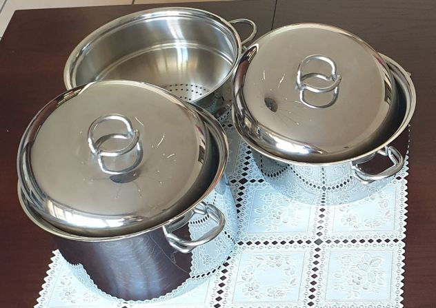 SET PENTOLE DA CUCINA DI ALTA GAMMA MARCA KAZEN ZANI NUOVE DI FABBRICA, 5 PEZZI - Foto 2