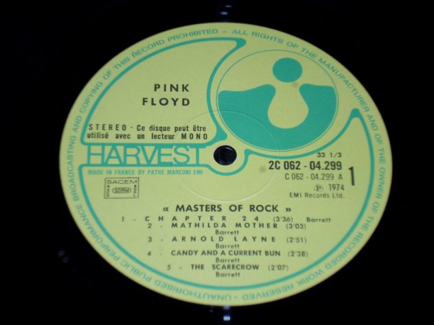 PINK FLOYD - Masters of Rock (Syd Barret '67/'69) LP / 33 rpm 1974 EMI - Foto 3