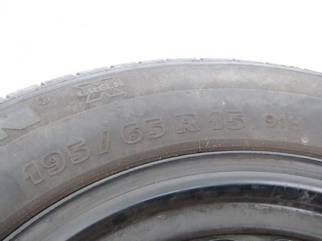3B0601027D RUOTA DI SCORTA MICHELIN ENERGY AUDI A4 8E SW 1.9 D 96KW 5M 5P (2001) RICAMBIO USATO 195/65R15 91H A1203 6JX15H2 ET37 INTERASSE 5X112MM - Foto 5