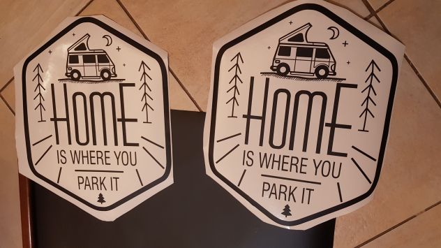 adesivi per camper caravan van home is where  you park it un elemento