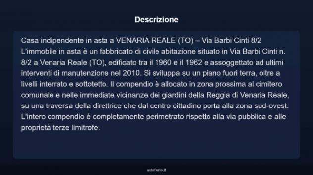 Immobile in asta di 183 m² con più di 5 locali e box auto in vendita a Venaria Reale - Foto 3