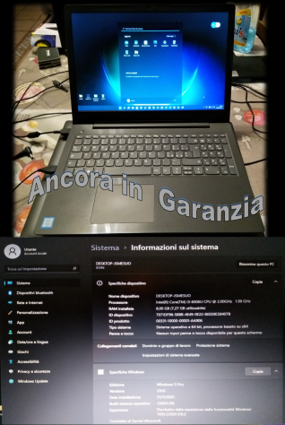 Lenovo - CPU i3-1005G1 RAM 8 GB 2 DISCHI - SSD 256 GB + HDD 500 GB - NUOVO -