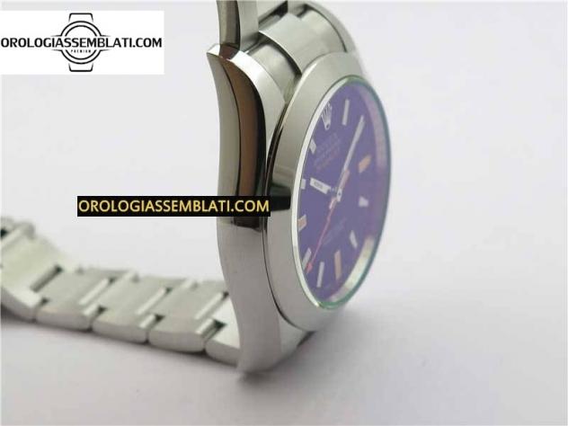 Replica Rolex Assemblata MILGAUSS 116400 GV ACCIAIO 904L 1:1 BEST EDITION QUADRANTE NERO SUL BRACCIALE SH3131 - Foto 6
