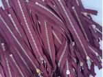 X89 Cerniere Lampo Zip YKK metallo senza tiretto cm 18 Col. bordò – Pz. 90