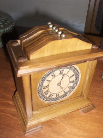 Antico Mobiletto Sottobichieri Orologio Legno - Foto 6