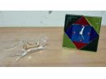 2 Nuovi Oggetti Soprammobili, Orologio e Cavallo, in Vetro