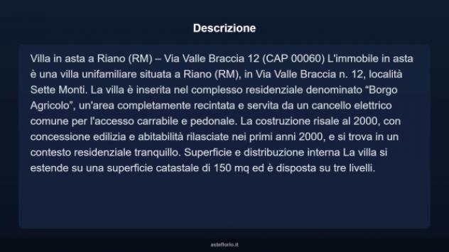 Immobile in asta di 150 m², box auto in vendita a Riano - Foto 3