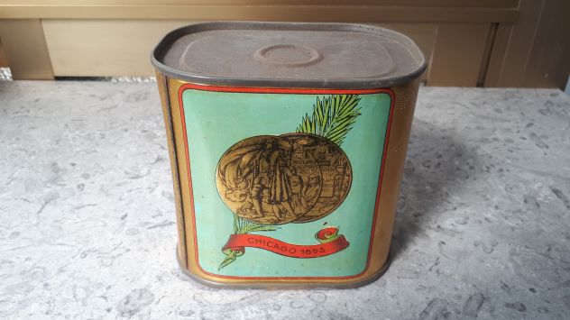 scatola latta metallo antica vintage purity olio giov di cola anni 1800 ottima