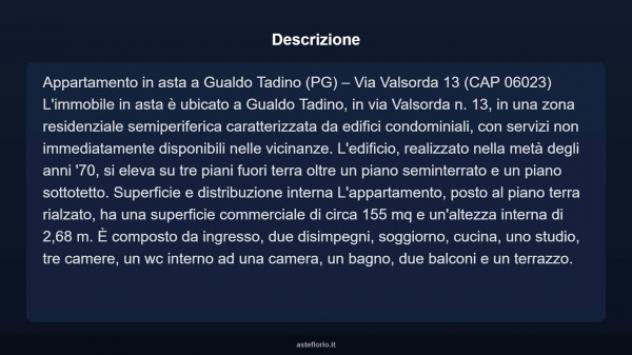 Immobile in asta di 175 m² con più di 5 locali e box auto in vendita a Gualdo Tadino - Foto 12