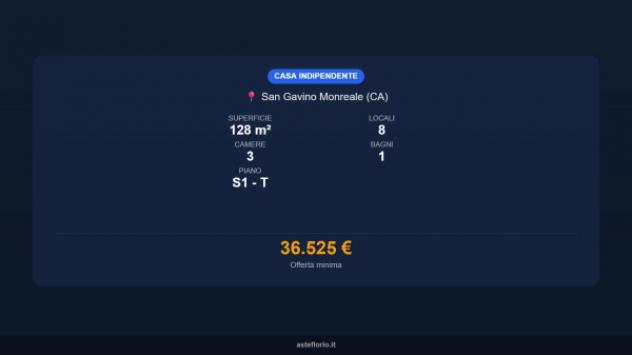 Immobile in asta di 128 m² con più di 5 locali in vendita a San Gavino Monreale - Foto 15