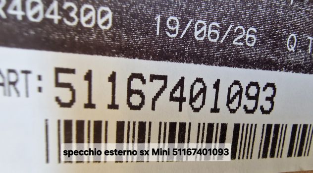 specchio esterno sx Mini 51167401093 - Foto 4