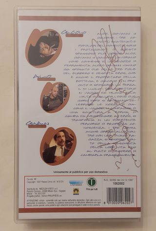 VHS Tre Uomini e Una Gamba:Aldo Giovanni Giacomo Distribuzione Medusa, 1997 - Foto 3