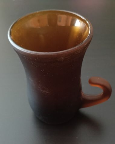 Set di 10 bicchieri vintage da caffè/liquore in vetro ambrato - Foto 4