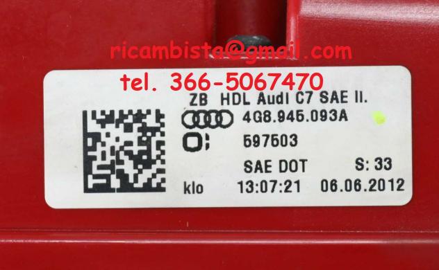 4G8945093 Audi A7 S7 fanale led posteriore sinistro - Foto 3