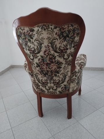 POLTRONA DA CAMERA STILE LUIGI VINTAGE 73X70 H40 TOT. 105 - Foto 7