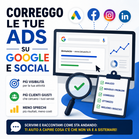 Correggo le tue ads su Google e Social