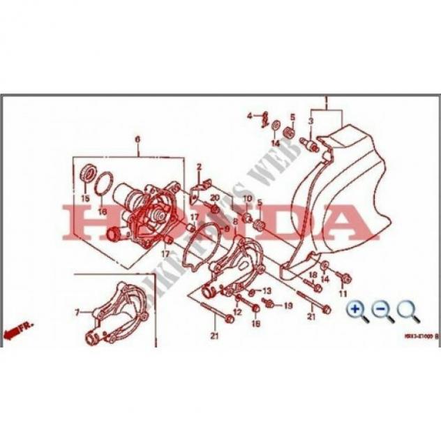 Coperchio pompa H2O Honda VT Shadow 600 dal 1992 - Foto 4