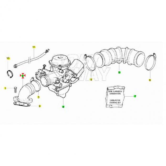 Collettore aspirazione Vespa ZIP Liberty 125 - 485587 - Foto 3