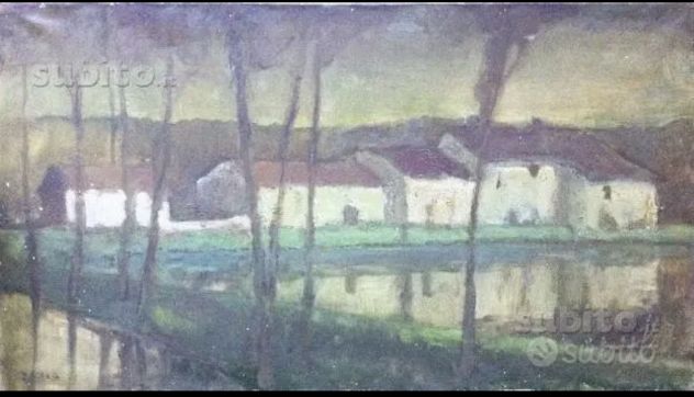 Teresio Zucca - Riflessi a Santhié - olio su tela cm. 80x54