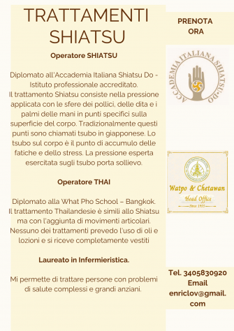 Trattamenti Shiatsu Tel:3405830920