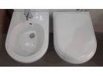 SANITARI FILO MURO PROFONDITA' CM.53 KLIO A TERRA WC+SEDILE +BIDET BIANCHI