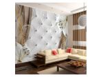 Fotomurale Adesivo Teatrale Fiorito Stile Pelle Silver Arredalacasa