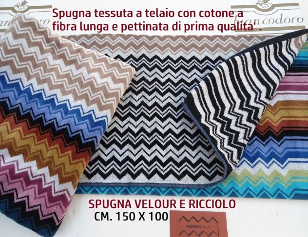 TELI SPUGNA MISSONI 6 MODELLI CM. 150 X 100 , UNISEX . - Foto 10