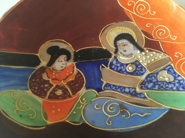 Porcellana decorata orientale, piattino e brocchetta - Foto 5