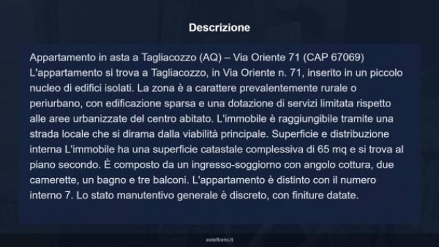 Immobile in asta di 65 m², box auto in vendita a Tagliacozzo - Foto 4