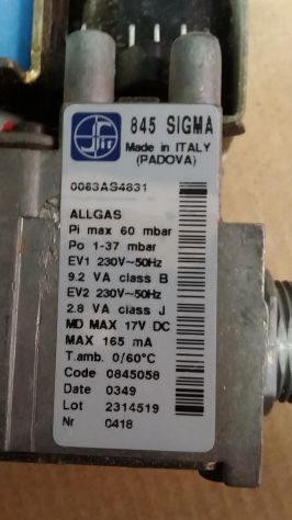 VALVOLA GAS PER CALDAIE E SCALDABAGNI SIT SIGMA 845 - Foto 6