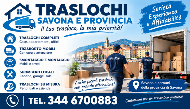 Traslochi Savona e Provincia – Trasporto Mobili