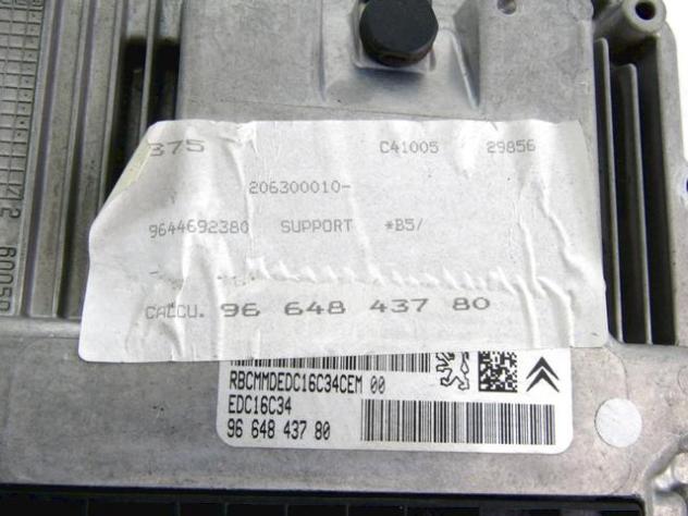 9664843780 KIT ACCENSIONE AVVIAMENTO CITROEN C4 1.6 D 66KW 5M 5P (2009) RICAMBIO USATO CON CENTRALINA MOTORE, BLOCCHETTI ACCENSIONE APERTURA CON CHIAV - Foto 3