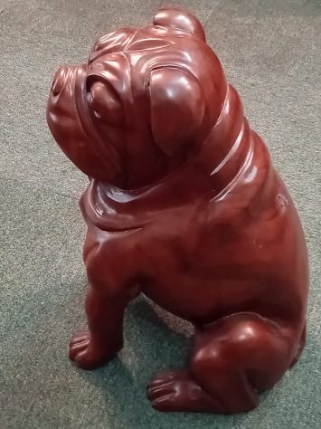 CANE IN LEGNO MASSICCIO DI OLMO FINEMENTE SCOLPITO MANUALMENTE - Foto 6