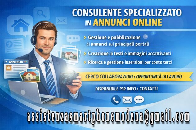 CONSULENTE SPECIALIZZATO IN ANNUNCI ONLINE C/TERZI