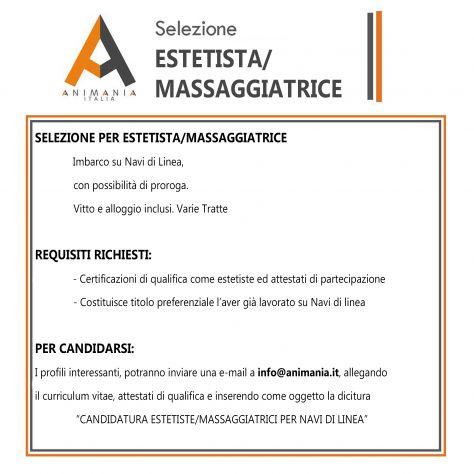 ESTETISTE PER NAVI DI LINEA