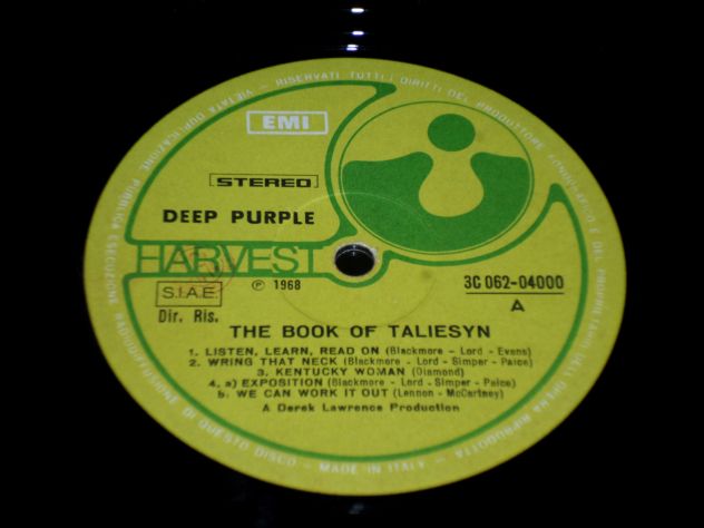 DEEP PURPLE - The Book of Taliesyn - LP / 33 rpm 1° Stampa 1969 Italy Harvest - Foto 4