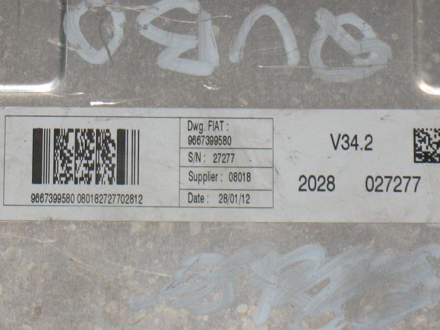 9667399580 KIT ECU CENTRALINA MOTORE QUBO 1.4 V32.2 9667399580 01368890080 - Foto 2