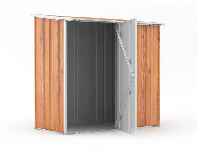 Box in Acciaio Zincato Casetta da Giardino in Lamiera 1.74 x 1.00 m x h1.82 m - 43 KG – 1.74 metri quadri - LEGNO - Foto 3
