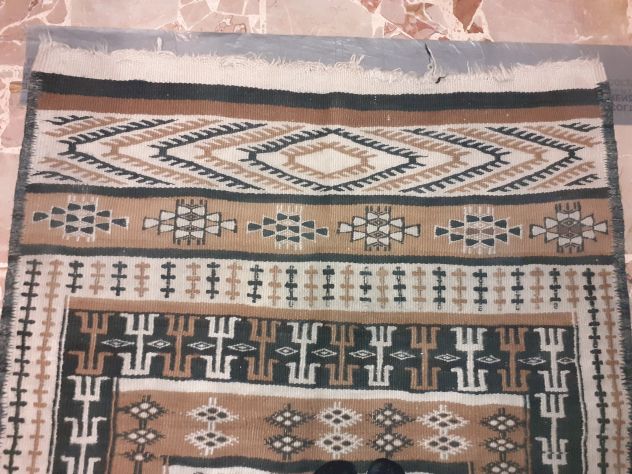 Tappeto Arabo Africano Maghreb in lana annodato a mano motivo Antilopi cm230x122 - Foto 4