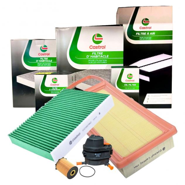 Kit Tagliando Castrol 4 Filtri per Ford Fiesta V 1.4 TDCi