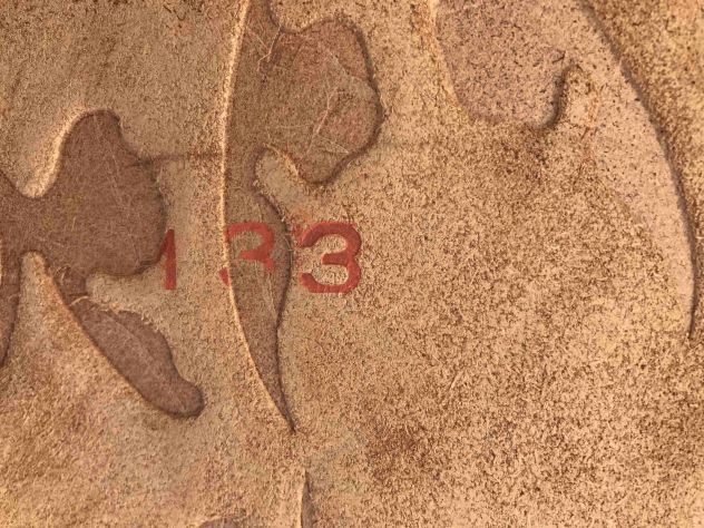 Pelle a vacchetta floreale cognac per artigianato - Foto 8
