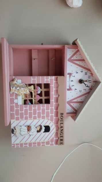 Casetta Orologio porta chiavi legno