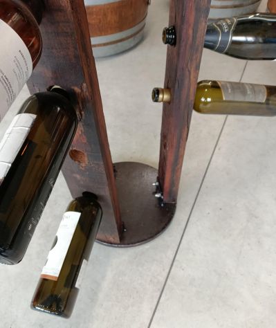 Porta Bottiglie Verticale in Doghe di Vera Botte - Artigianale, Alto 157cm - Foto 4